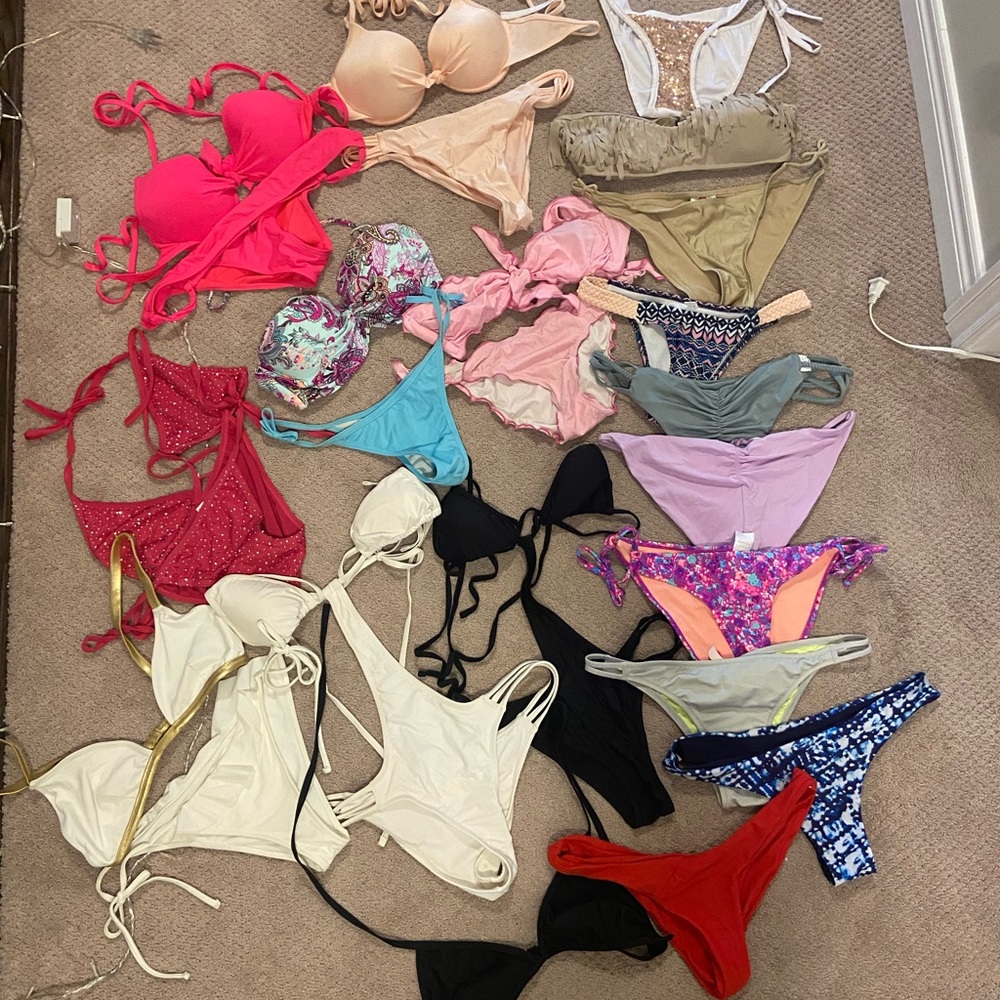 20+ bikini pieces + 2 one pieces all brand new